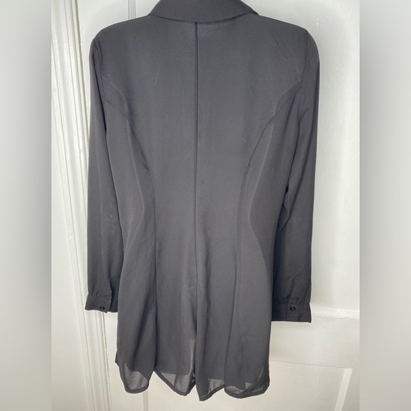 Alex Marie Black Fitted Sheer Button Down Shirt Pictured AS IS - Picture 4 of 7